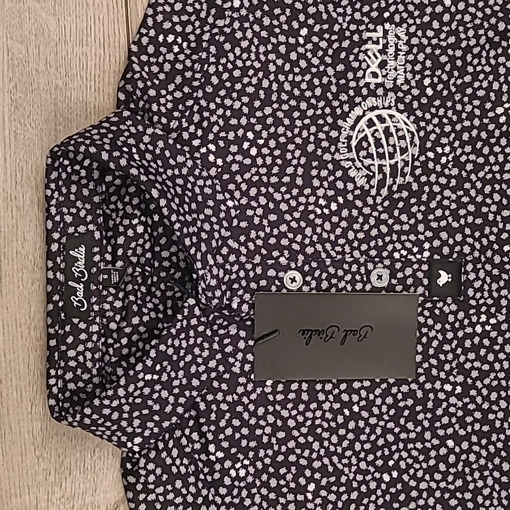 BAD BIRDIE Arizona Nights Black Grey Dell‎ Match Play Golf S Mens Polo Shirt NEW